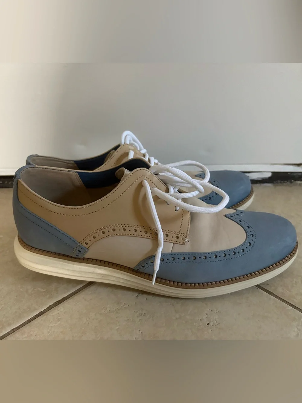 Cole Haan Blue Men's Øriginalgrand Remastered Wingtip Oxfords men size 11.5